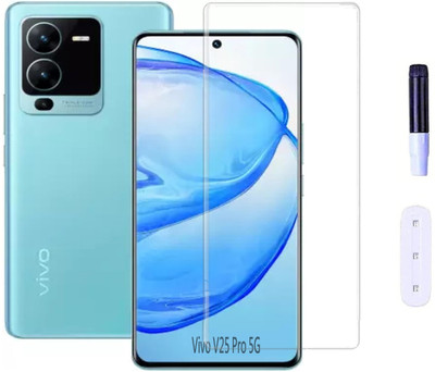Mersal Edge To Edge Tempered Glass for Vivo V25 Pro 5G, UV Curved Screen Protector with Easy Installation Kit(Pack of 1)