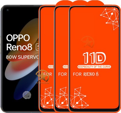 SEVEN7STAR Edge To Edge Tempered Glass for OPPO Reno8(Pack of 3)