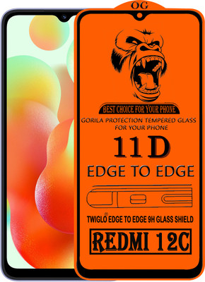 TWIGLO Edge To Edge Tempered Glass for REDMI MI 12C(Pack of 1)