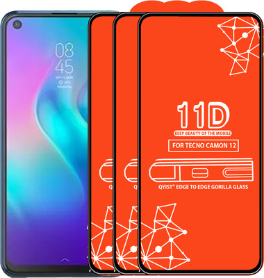 Qyist Edge To Edge Tempered Glass for Tecno Camon 12(Pack of 3)