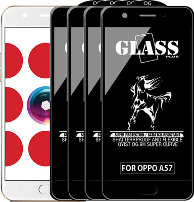 Qyist Edge To Edge Tempered Glass for Oppo A57(Pack of 4)