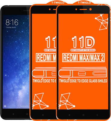 TWIGLO Edge To Edge Tempered Glass for Mi Max 2(Pack of 2)
