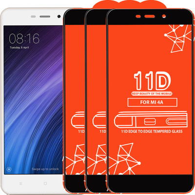 Qyist Edge To Edge Tempered Glass for Mi Redmi 4A(Pack of 3)