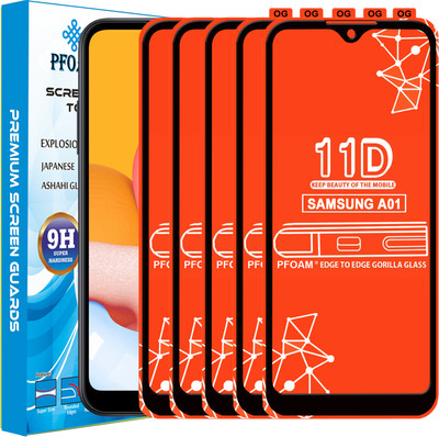 PFOAM Edge To Edge Tempered Glass for SAMSUNG GALAXY A01(Pack of 5)