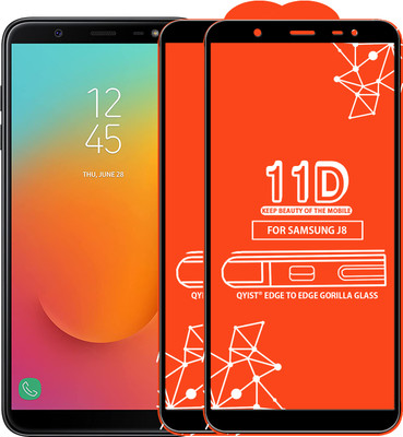 Qyist Edge To Edge Tempered Glass for Samsung Galaxy J8(Pack of 2)