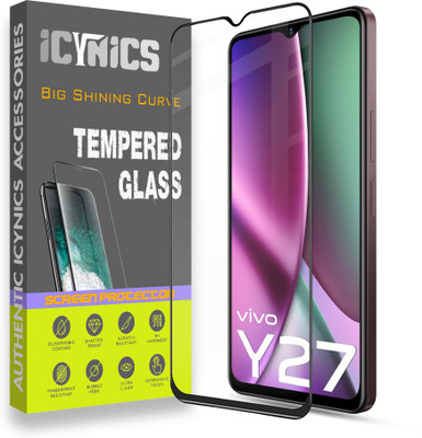 ICYNICS Edge To Edge Tempered Glass for Vivo Y27, Anti-Fingerprint, Waterproof, Oil-resistant, Bubble-Free, Anti-Static with Full Screen Coverage & Easy Installation(Pack of 1)