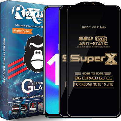 Roxel Edge To Edge Tempered Glass for REDMI NOTE 10 LITE(Pack of 2)
