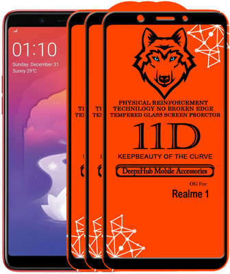 DeepzHub Edge To Edge Tempered Glass for OPPO Realme 1(Pack of 3)