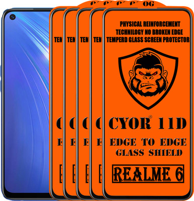 CYOR Edge To Edge Tempered Glass for REALME 6I(Pack of 5)