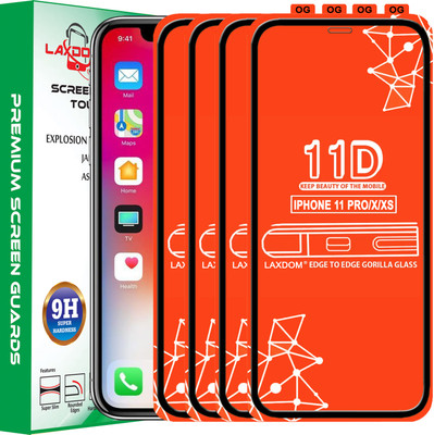 Laxdom Edge To Edge Tempered Glass for Apple iPhone XS(Pack of 4)