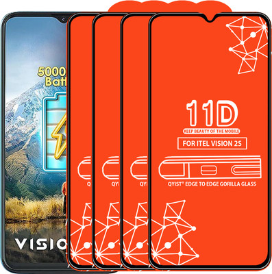Qyist Edge To Edge Tempered Glass for ITEL VISION 2S(Pack of 4)