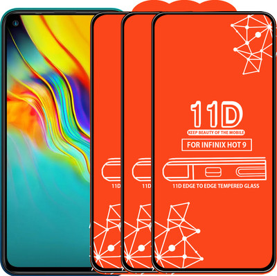 Roxel Edge To Edge Tempered Glass for Infinix Hot 9(Pack of 3)
