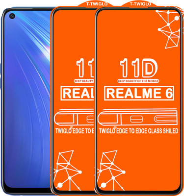 TWIGLO Edge To Edge Tempered Glass for REALME 6(Pack of 2)
