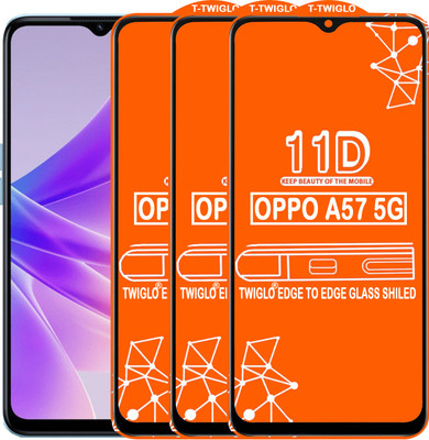 TWIGLO Edge To Edge Tempered Glass for OPPO A57 5G(Pack of 3)