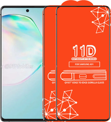 Qyist Edge To Edge Tempered Glass for Samsung Galaxy A91(Pack of 2)