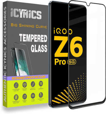ICYNICS Edge To Edge Tempered Glass for iQOO Z6 Pro 5G, Anti-Fingerprint, Waterproof, Oil-resistant, Bubble-Free, Anti-Static with Full Screen Coverage & Easy Installation(Pack of 1)