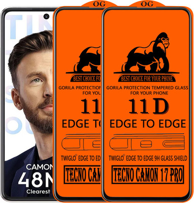 TWIGLO Edge To Edge Tempered Glass for TECNO CAMON 17 PRO(Pack of 2)