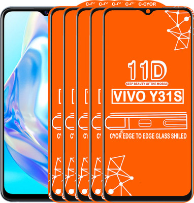 CYOR Edge To Edge Tempered Glass for VIVO Y31S(Pack of 5)