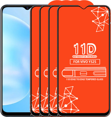 Qyist Edge To Edge Tempered Glass for Vivo Y52S(Pack of 4)