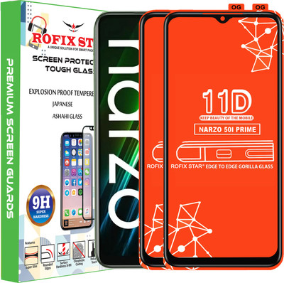 Rofix star Edge To Edge Tempered Glass for REALME NARZO 50I PRIME(Pack of 2)