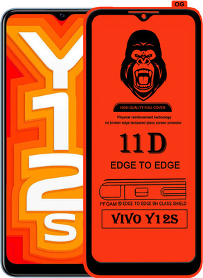 Laxdom Edge To Edge Tempered Glass for VIVO Y12S(Pack of 1)