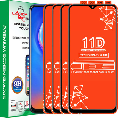 Laxdom Edge To Edge Tempered Glass for TECNO SPARK 6 AIR(Pack of 4)
