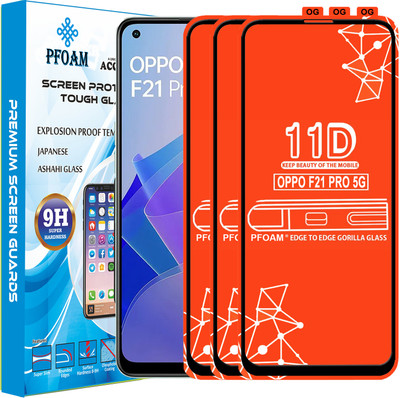 PFOAM Edge To Edge Tempered Glass for OPPO F21 PRO 5G(Pack of 3)