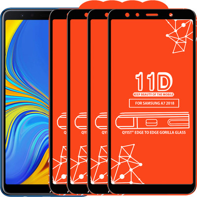 Qyist Edge To Edge Tempered Glass for Samsung Galaxy A7 2018 Edition(Pack of 4)