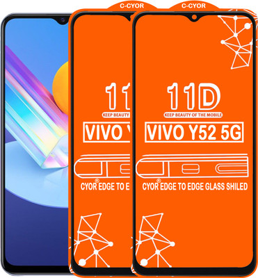 CYOR Edge To Edge Tempered Glass for VIVO Y52 5G(Pack of 2)