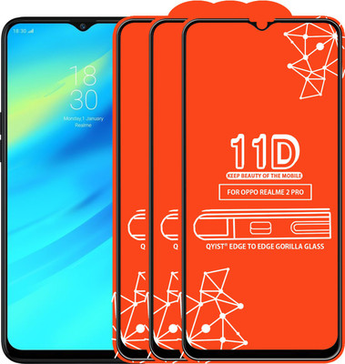 Qyist Edge To Edge Tempered Glass for Realme 2 Pro(Pack of 3)