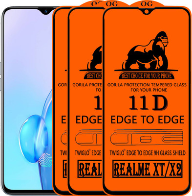 TWIGLO Edge To Edge Tempered Glass for REALME X2(Pack of 3)