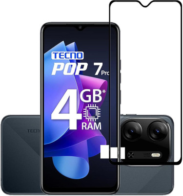 NIMMIKA ENTERPRISES Edge To Edge Tempered Glass for Tecno Pop 7 Pro(Premium Tempered Glass | Cobra Scale Texture | Full Coverage | Ultra-Thin Design | Oleophobic Coating | Case-Friendly Design | Crystal Clear Display | Residue-Free Removal)(Pack of 1)