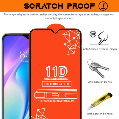 Qyist Edge To Edge Tempered Glass for Redmi 8A Dual(Pack of 4)
