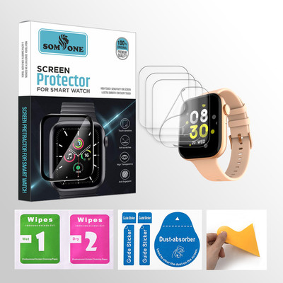 SOMTONE Edge To Edge Tempered Glass for Fire-Boltt Fighter 1.81 inch Smartwatch 4 PROTECTOR + 4 WIPES + 4 DUST REMOVAL STICKER + 1 WIPER(Pack of 4) SOMTONE Edge To Edge Tempered Glass for Fire-Boltt Fighter 1.81 inch Smartwatch 4 PROTECTOR + 4 WIPES + 4 DUST REMOVAL STICKER + 1 WIPER(Pack of 4)