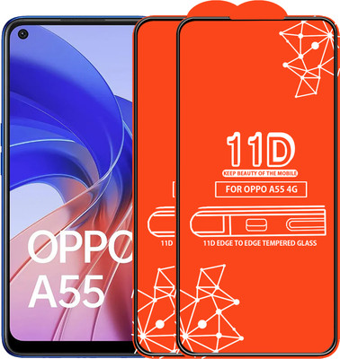 Roxel Edge To Edge Tempered Glass for Oppo A55 4G(Pack of 2)