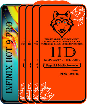 DeepzHub Edge To Edge Tempered Glass for Infinix Hot 9 Pro(Pack of 4)