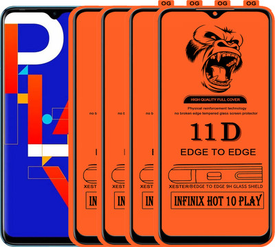 PFOAM Edge To Edge Tempered Glass for INFINIX HOT 10 PLAY(Pack of 4)