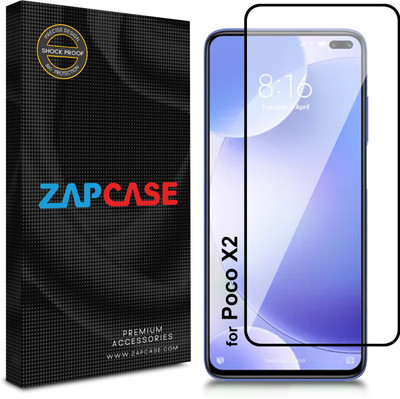Zapcase Edge To Edge Tempered Glass for Poco X2(Pack of 1)