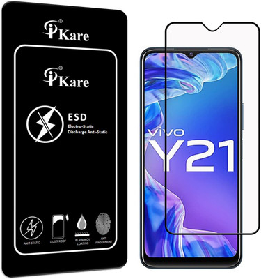 iKare Edge To Edge Tempered Glass for Vivo Y21(Pack of 1)