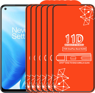 Qyist Edge To Edge Tempered Glass for Oneplus Nord N200(Pack of 4)