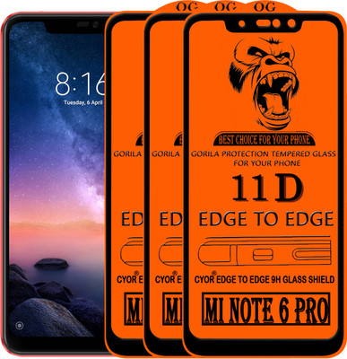 CYOR Edge To Edge Tempered Glass for Mi Redmi Note 6 Pro(Pack of 3)