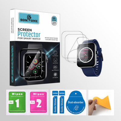 SOMTONE Edge To Edge Tempered Glass for boAt Wave Flex Connect 1.83 inch Smartwatch 3 PROTECTOR + 3 WIPES + 3 DUST REMOVAL STICKER + 1 WIPER(Pack of 3) SOMTONE Edge To Edge Tempered Glass for boAt Wave Flex Connect 1.83 inch Smartwatch 3 PROTECTOR + 3 WIPES + 3 DUST REMOVAL STICKER + 1 WIPER(Pack of 3)