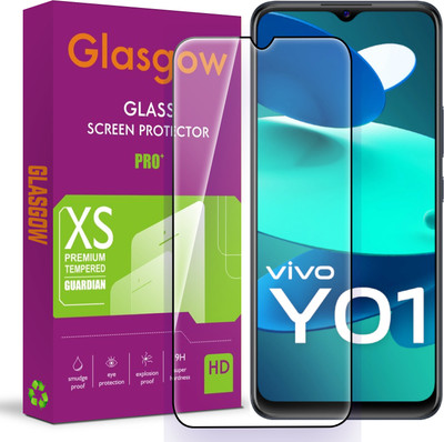 Glasgow Edge To Edge Tempered Glass for Vivo Y01, Vivo Y01A(Pack of 1)