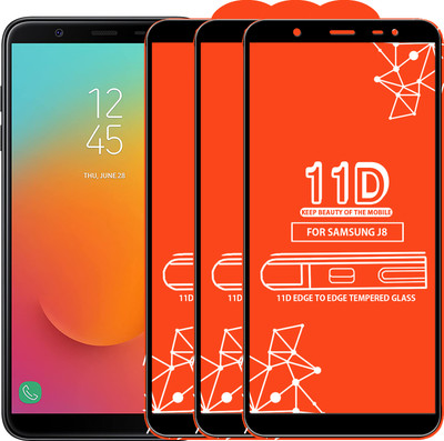 Qyist Edge To Edge Tempered Glass for Samsung Galaxy J8(Pack of 3)