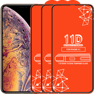 Qyist Edge To Edge Tempered Glass for Apple iPhone XS(Pack of 3)