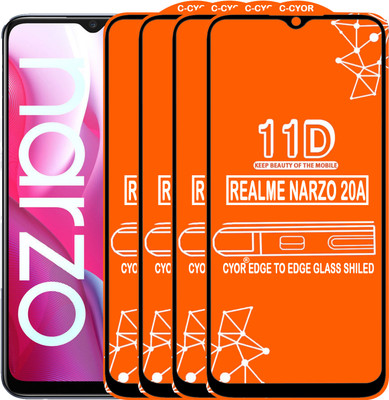 CYOR Edge To Edge Tempered Glass for REALME NARZO 20A(Pack of 4)