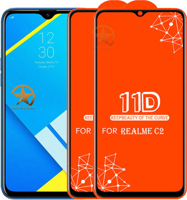 HQ Protection Edge To Edge Tempered Glass for Realme C2(Pack of 2)