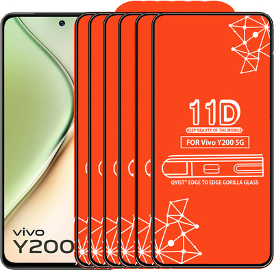 Qyist Edge To Edge Tempered Glass for Vivo Y200 5G(Pack of 6)