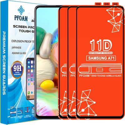 PFOAM Edge To Edge Tempered Glass for SAMSUNG GALAXY A71(Pack of 3)