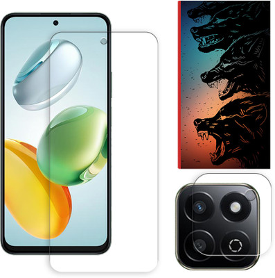 ARBAN Edge To Edge Tempered Glass for Honor 200 Smart 5G Tempered Screen Protector | Anti-Scratch | Edge to Edge Full Coverage | 9H Hardness ( 1 FRONT SCREEN GUARD + 1 CAMERA LENS PROTECTOR + 1 FREE BACK EMBOSSED SKIN061 )(Pack of 1)